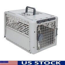 Collapsible Dog Kennel Portable Plastic Foldable Pet Carrier Indoor Outdoor Use