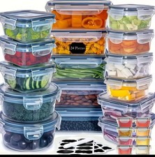48pack Food Storage Containers with Lids Label For Pantry Travel,Kitchen Organi