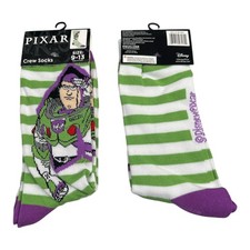 Toy Story Socks - 2 PAIRS     Size 9-13 - Fast Shipping PIXAR Buzz Lightyear