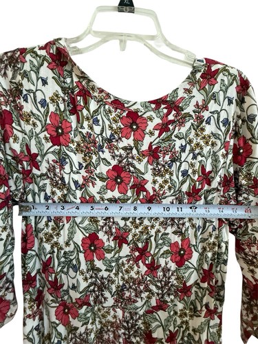 Jessica Simpson 2X Floral Handkerchief Hem Dress 3/4 Sleeve Boho Stretch - Picture 4 of 24