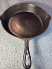 Lodge RAISED No. 7 Single Notch Cast Iron Skillet Sits A- Flat Heat Ring 1930s
