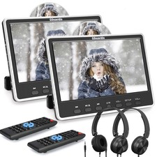 2x 12" 1080P Slot-in Car Monitor Portable DVD Player TV Screen HDMI USB Headsets
