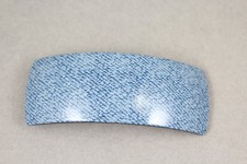 Denim pattern barrette plastic rectangle hair clip 3 1/8" long blue jeans