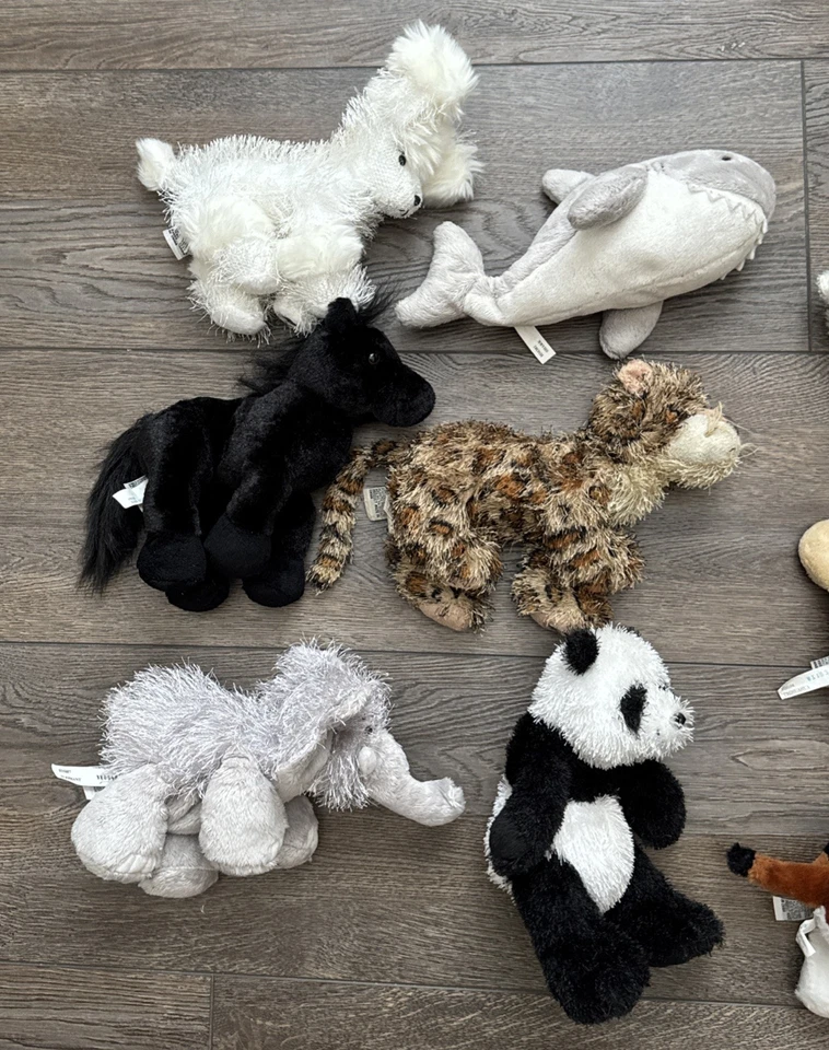 Ganz Webkinz & Lil Kinz Huge Lot Of 11 Plush Leopard, Panda, Shark (No Codes) - Image 2 of 4