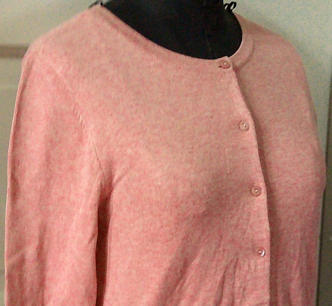 H&M BASIC Salmon Orange Button Up Snuggly Cardiga… - image 3