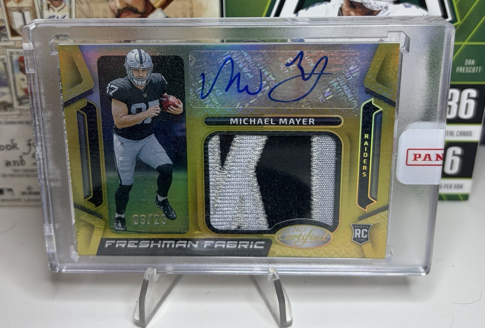 Michael Mayer Panini Certified Freshman Fabric Mirror Signature #FFMS28 Mirror Gold