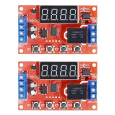 2PCS DC 12V 10A Adjustable Time Delay Relay Module LED Digital Timer Switch
