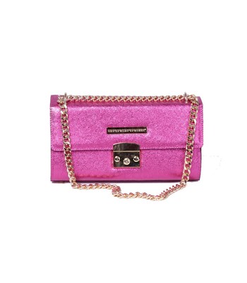 Borsa donna Pochette in vera pelle effetto metallizzato Spagna Fucsia | eBay