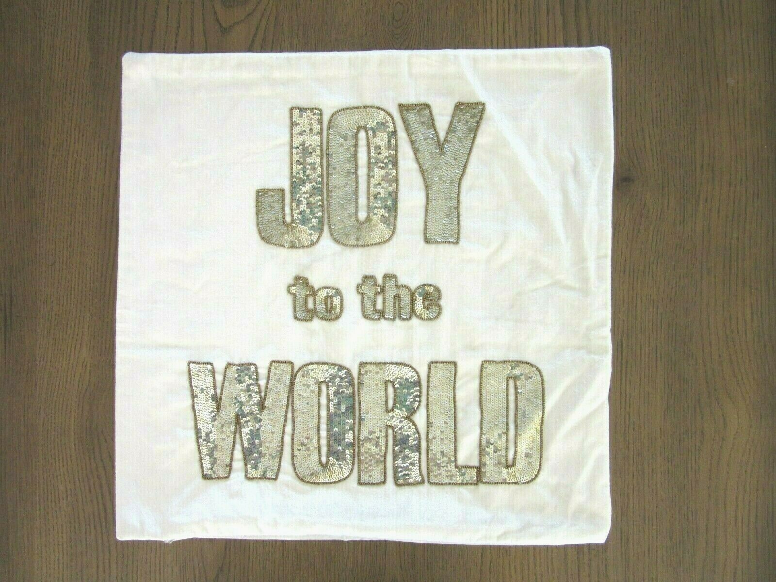 DEVI DESIGN VELVET SEQUIN "Joy To The World" PILLOW COVER Gold and Cream  20" NEW | eBay