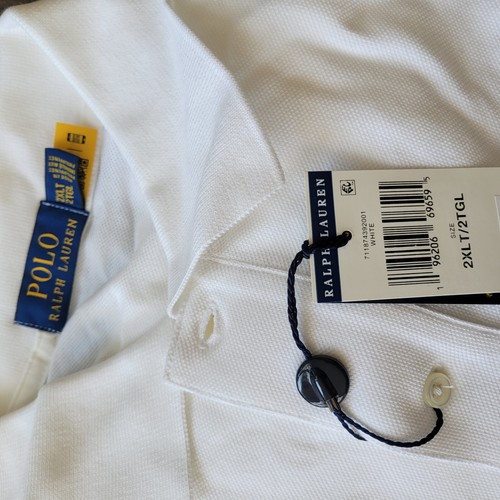 Polo Ralph Lauren Men Horse Riding Graphic White Mesh Polo Shirt Big & Tall 2XLT - Picture 10 of 12