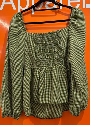New Look Maternity, Checked Square Neck Top, Yellow/Black, Size UK 14, New, sf - Picture 2 of 2