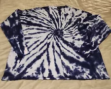 Custom Design Talha USA Blue Thermal Tie Dye Long Sleeve 100% Cotton 4XL Shirt 