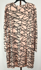 Womens Ladies Fashion Nova Pink Black Long Sleeve Dress Size 2XL NEW