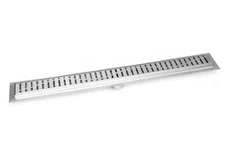 SereneDrains 304 SS Brushed Nickel Linear Shower Drain Kit Wind Floor 16"-59"