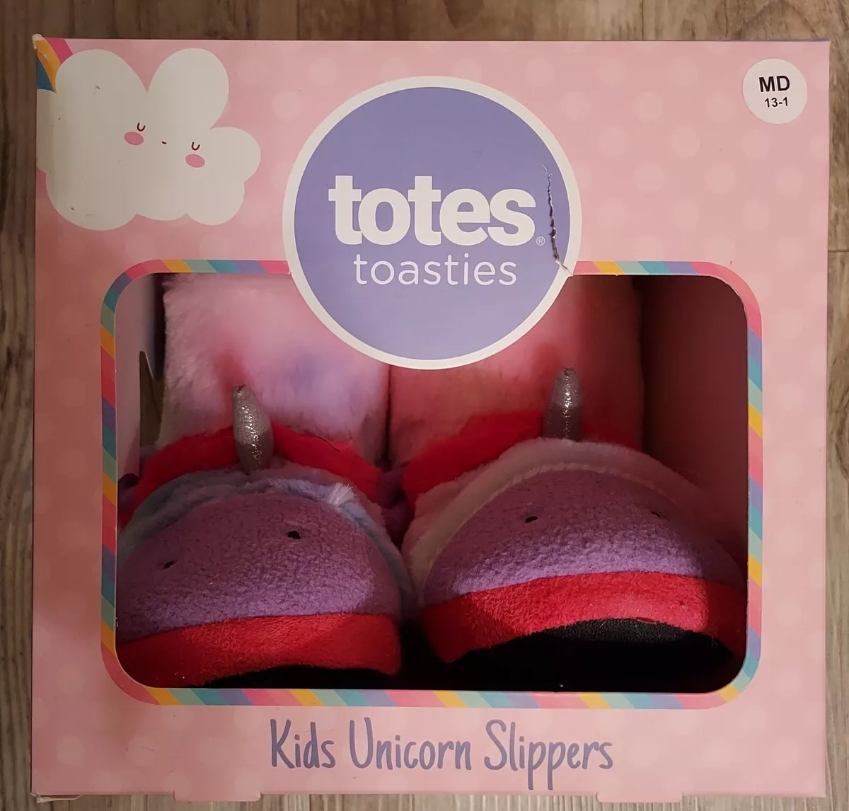 Unicorn Slippers Girls Sz 13 1. NEW. Totes Toasties