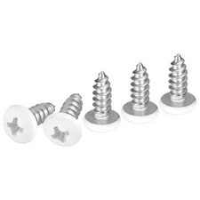#8x1/2" White Screws 100Pack - 304 Stainless Steel Pan Head Phillips Sheet Me...