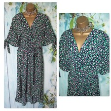 NEW QUIZ CURVE DRESS SIZE 24, Geometric Hi low hem midi Wrap Occasion Dress