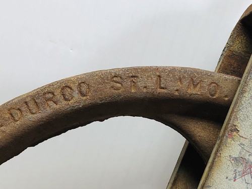 Antique Rope Pulley Cast Iron Durbin - Durco St. Louis MO Well Pulley 9” - Picture 5 of 13