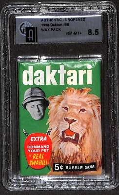 1966 Philadelphia Daktari  GAI 8.5 NMMT+ sealed 5 cent wax pack C88123