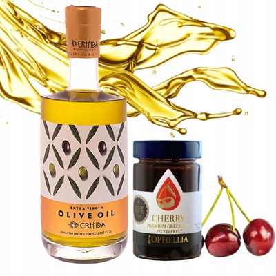 Extra Virgin Olivenöl Koroneiki 0,2% 700ml inkl. Kirschmarmelade 230g