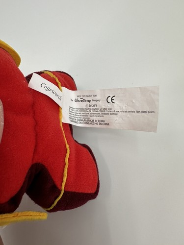Beauty and the Beast COGSWORTH Plush Bean Bag 7in - Disney Mouseketoys NEW - Picture 3 of 8