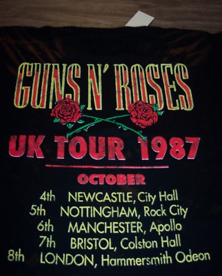 Vintage Style Guns N Roses Appetite for Destruction 1987 Tour T