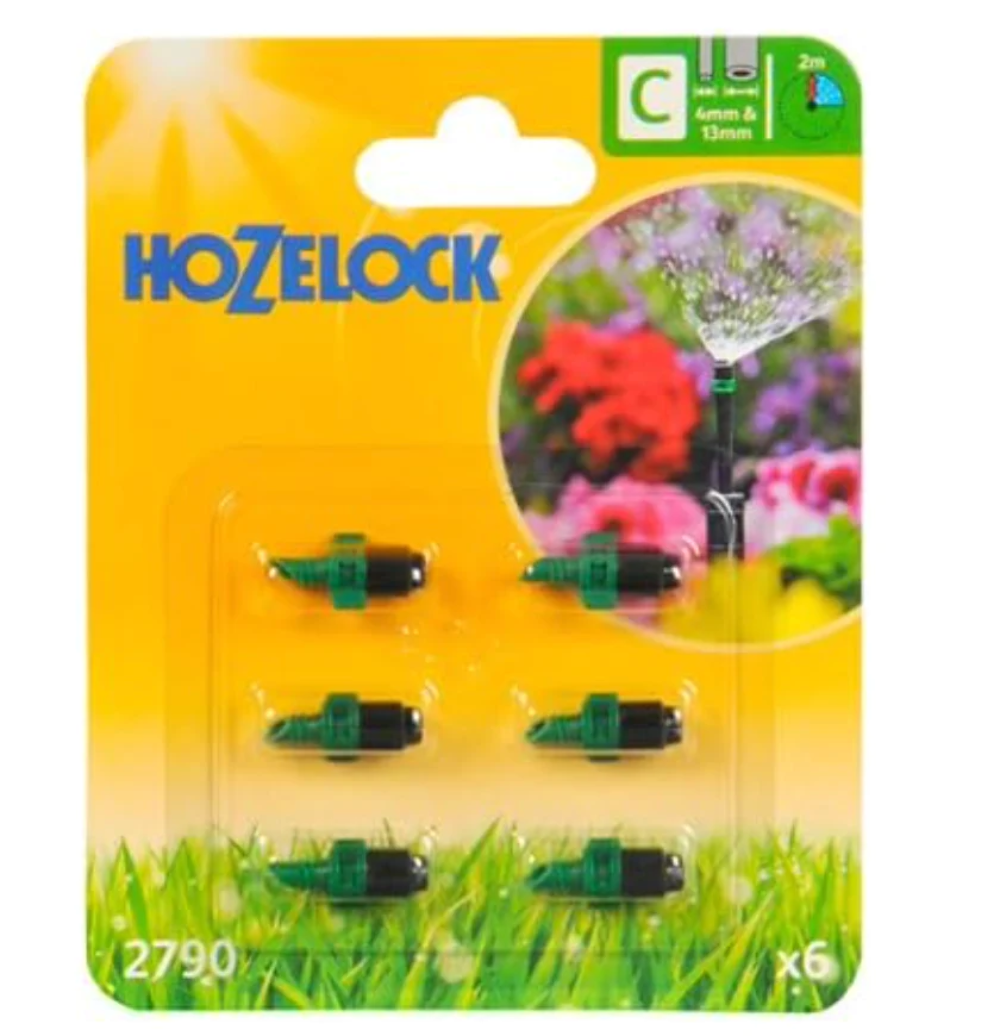 Hozelock 2790 Strip Micro Jet 4mm & 13mm - Pack of 6 Garden Watering Irrigation