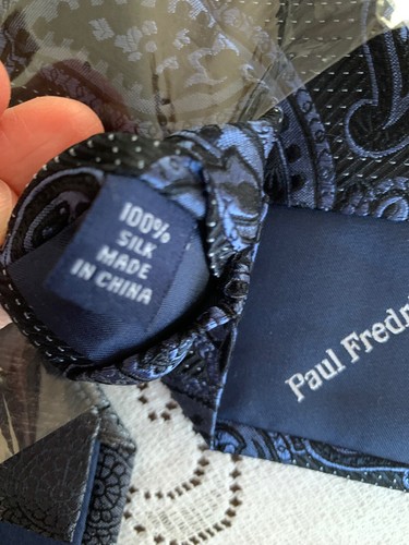 Paul Frederick Men's Ties 100% Silk In Grays, Blues & Purple NEW - Lot Of 4 - Picture 9 of 9