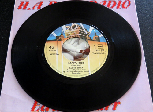 EDWIN STARR - H.A.P.P.Y. Radio 7" VINYL / 20th CENTURY FOX - 6162 156 / 1979 - Afbeelding 2 van 3