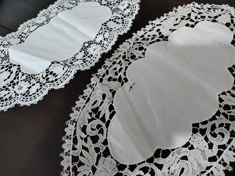 Vintage Lot Of 7 Machine Tatted Crochet Linen Doilies Assorted 7 -14 Inches