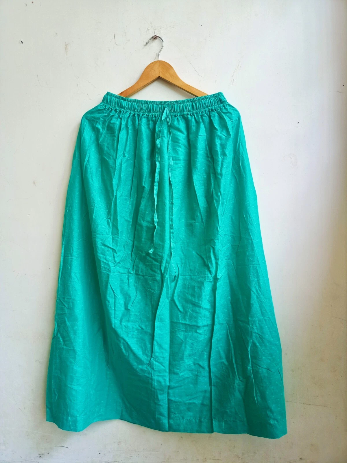 Indian Teal Green Solid Skirt Cotton Skirt Long Skirt, Free Size Beach wear AU