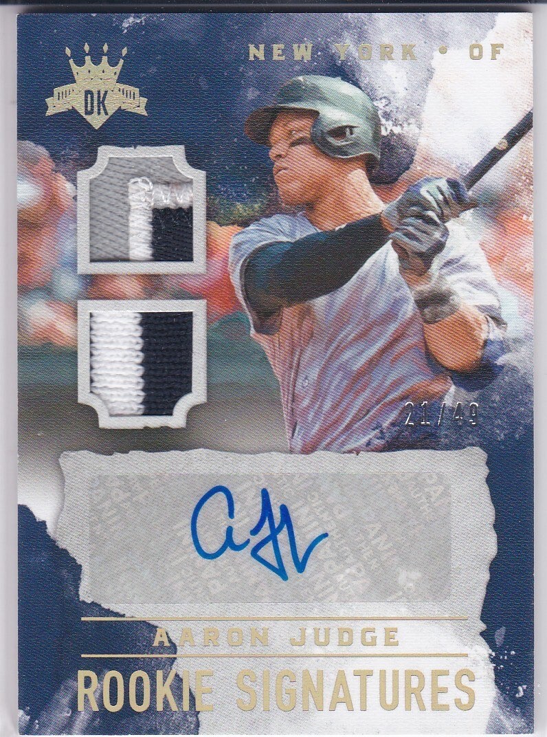 AARON JUDGE AUTO ROOKIE CARD #'d 21/49 SP RC Baseball 2017 AUTOGRAPH ...