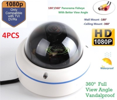 4PCS - 180/360 Degree Fisheye 2.4MP Panoramic HDTVI Camera Outdoor 1080P Lens