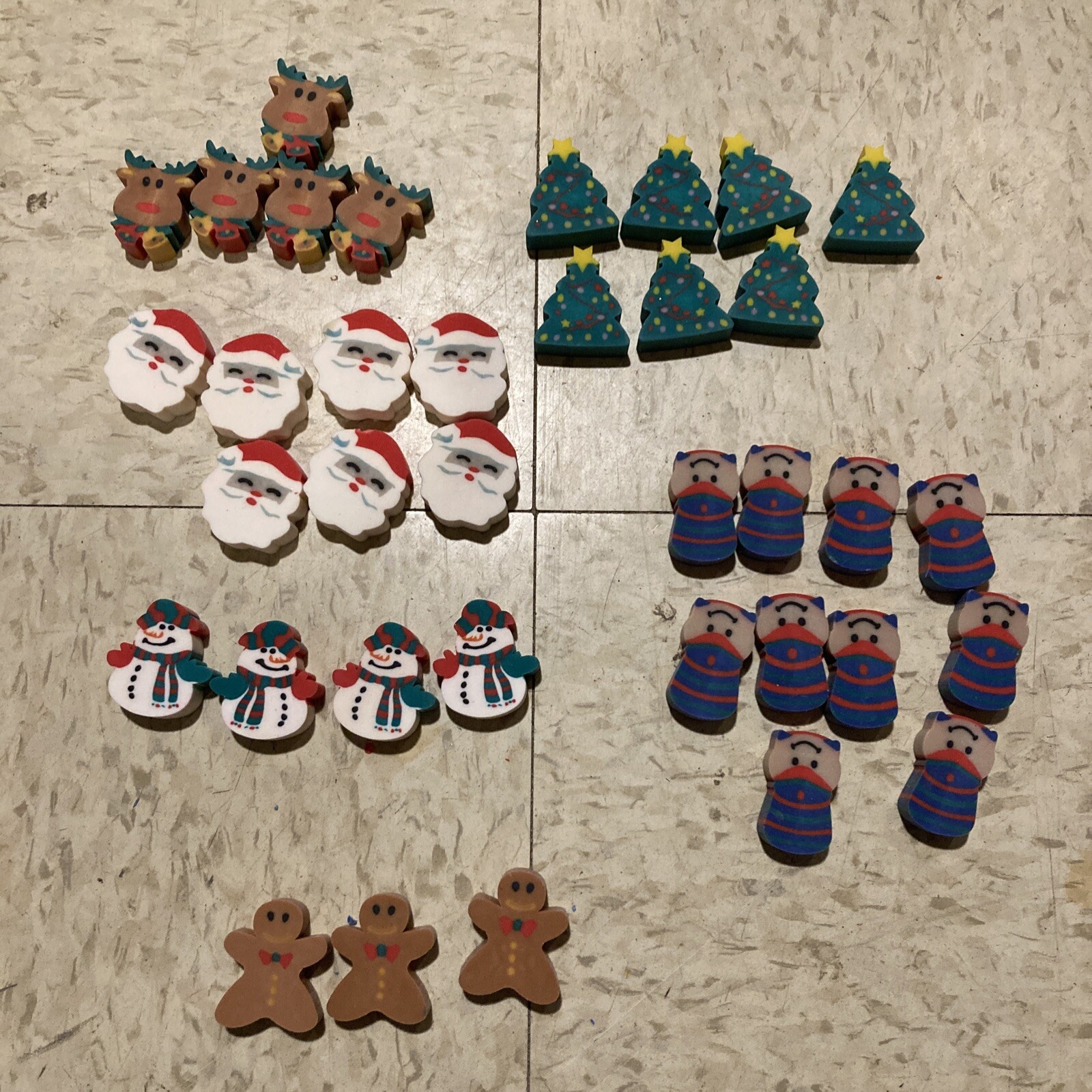 36 pcs Mixed Christmas Novelty Erasers Holiday Teacher Rewards Santa, Tree  | eBay