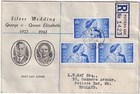 GB3250) Great Britain 1948 Silver Wedding 2½d Ultramarine x 3 on illustrated reg