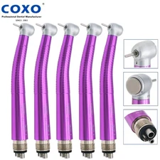 NSK Style COXO Dental High Speed Handpiece Push Button Air Turbine 4Holes Purple