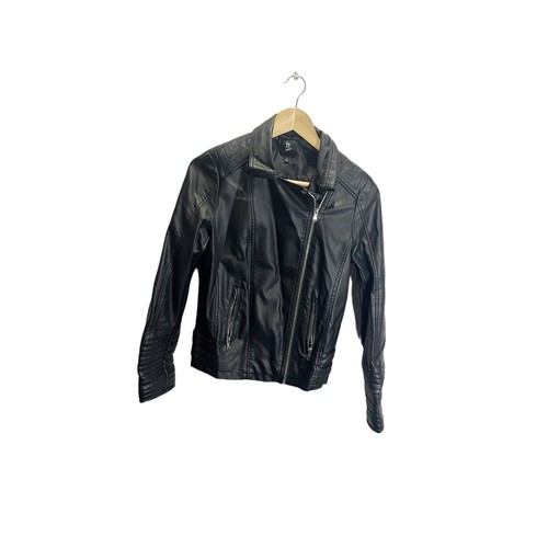 Art Class Jacket Youth XL Black Leather Moto Motorcycle Full Zip Girls - Picture 2 of 5