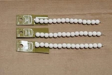 (3) Halcraft Bead Gallery 10mm Round White Lava Stone 15pc/String 45 total beads