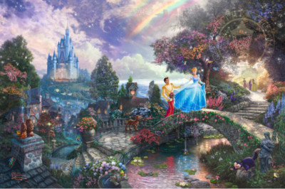 Thomas Kinkade ~ Cinderella Wishes Upon a Dream 18x27 ~ Studio Proof COA 6/40