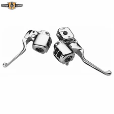 Chrome 11/16" Handlebar Control Master Cylinder Fits For Harley Dual Disc 96-06