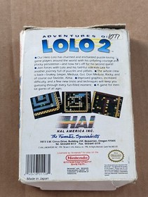 Authentic Nintendo NES Adventures of Lolo 2 Box Only 