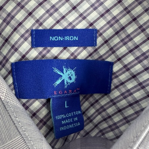 EGARA Non-Iron Dress Shirt Mens Large Flip Cuff 2-Ply Cotton Long Sleeve New - Picture 4 of 10