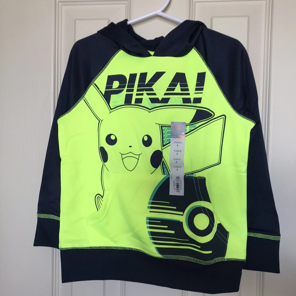 Pokemon Boys Sweatshirt Size 4 Pikachu Pullover Hoodie Pika