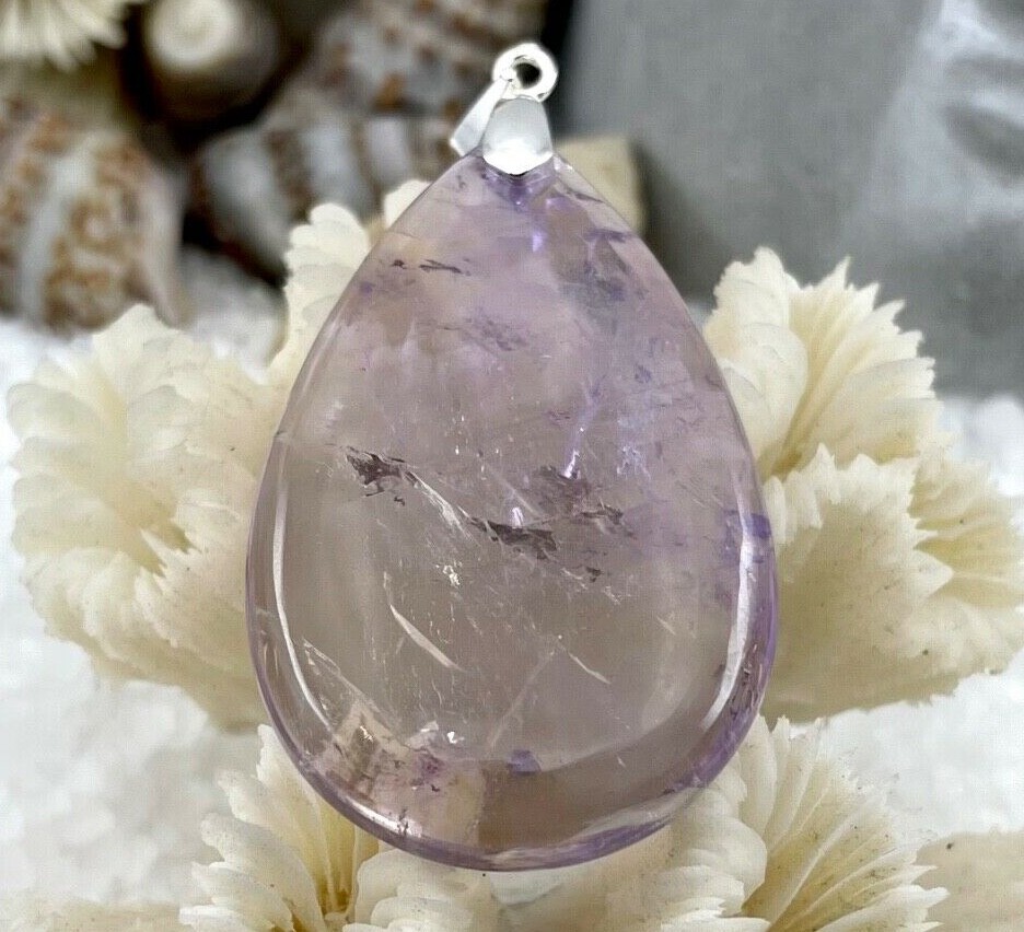 Collier amétrine naturelle 48 cts avec bélière argent pour harmoniser les énergies