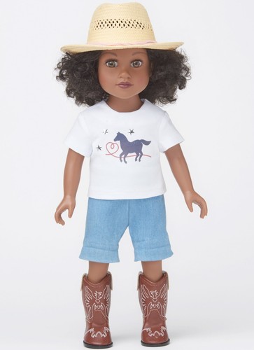 SIMPLICITY 9728 DOLL CLOTHES Sewing Pattern 18" 45.5cms Western Skill: AVERAGE - Picture 4 of 8