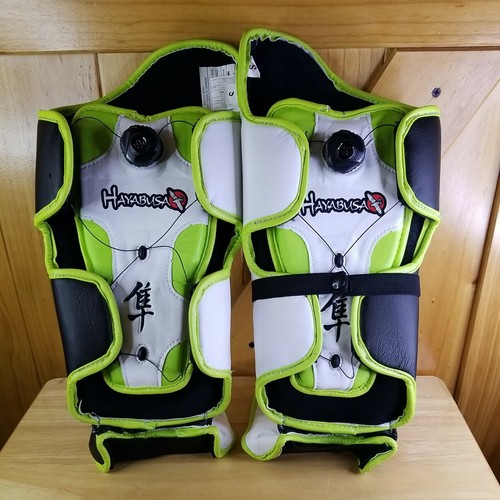 Hayabusa Mirai Series Shin Guards, Martial Arts, Adult Small, White and Green - Picture 4 of 7