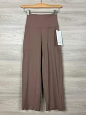 Lululemon Align Wide Leg Crop 23” NULU Super High Rise Size 2 Cacao CCAO 54075
