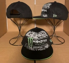 Unisex SnapBack Hat Flat Brim Monster Moto/ Supercross Racing Black