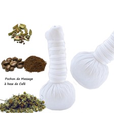 Pochon de massage aux plantes à base de café X2 bio et naturelle 110g
