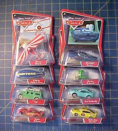 DISNEY PIXAR CARS SET OF WALMART EXCLUSIVE SET BARNEY AL OFT TJ  GHOSTLIGHT